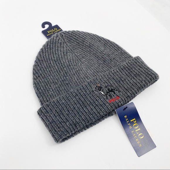 Polo Ralph Lauren French Bulldog Knit Cuff Hat - Picture 2 of 9
